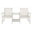 Pemberly Row Contemporary Wood Twin Seat Bench in White Finish