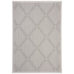 Pemberly Row Contemporary Polypropylene 8' x 10' Rug in Cream and Gray