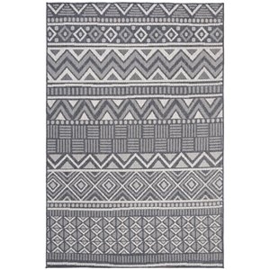 Pemberly Row Contemporary Polypropylene 9' x 12' Rug in Navy and Creme