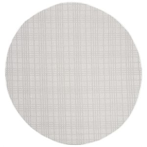 Pemberly Row Polypropylene 6'7&quot Round Rug in Ivory and Light Gray
