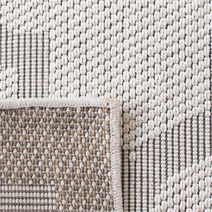 Pemberly Row Polypropylene 6'7&quot Square Rug in Ivory and Light Gray