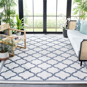 Pemberly Row Polypropylene 9' x 12' Rug in Ivory and Charcoal