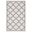 Pemberly Row Contemporary Polypropylene 4' x 6' Rug in Ivory and Gray