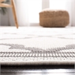 Pemberly Row Contemporary Polypropylene 4' x 6' Rug in Ivory and Gray