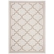 Pemberly Row Contemporary Polypropylene 4' x 6' Rug in Ivory and Beige