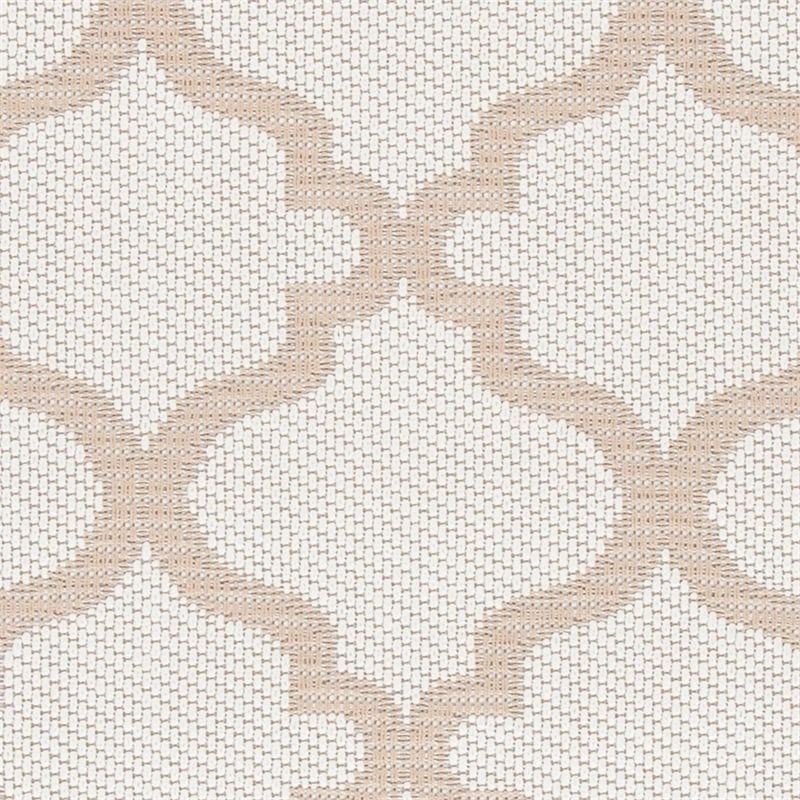 Pemberly Row Contemporary Polypropylene 4' x 6' Rug in Ivory and Beige