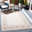 Pemberly Row Contemporary Polypropylene 4' x 6' Rug in Ivory and Beige