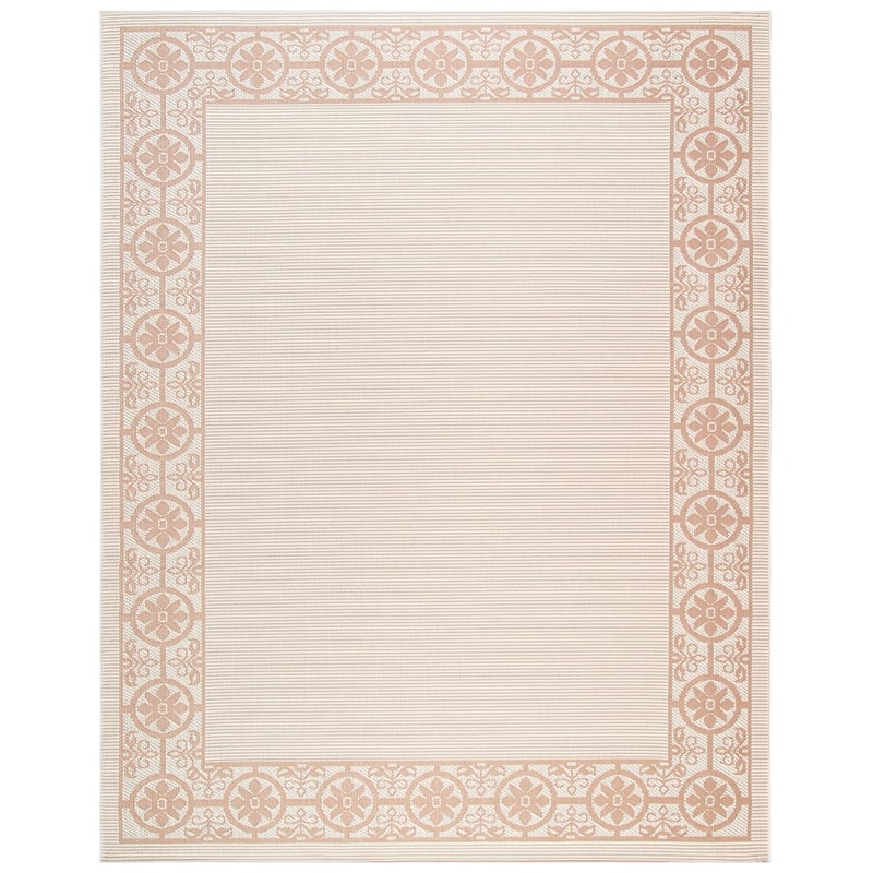 Pemberly Row Contemporary Polypropylene 8' x 10' Rug in Ivory and Beige