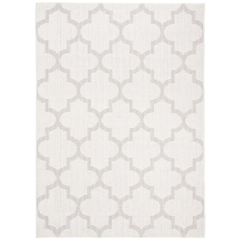 Pemberly Row Polypropylene 9' x 12' Rug in Ivory and Light Gray