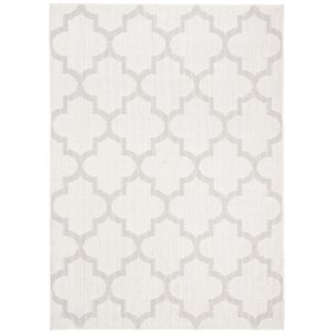 Pemberly Row Polypropylene 9' x 12' Rug in Ivory and Light Gray