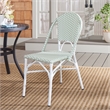 Pemberly Row Coastal Aluminum Bistro Chairs in Green & White Finish