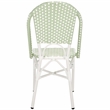 Pemberly Row Coastal Aluminum Bistro Chairs in Green & White Finish
