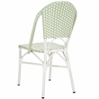 Pemberly Row Coastal Aluminum Bistro Chairs in Green & White Finish