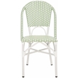 Pemberly Row Coastal Aluminum Bistro Chairs in Green & White Finish