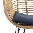Pemberly Row 3 Piece Rattan Conversation Set in Brown and Navy