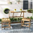 Pemberly Row Contemporary Convertible Patio Bench in Natural