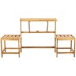 Pemberly Row Contemporary Convertible Patio Bench in Natural