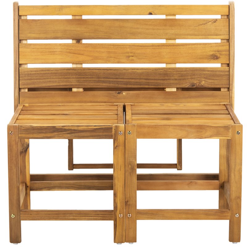 Pemberly Row Contemporary Convertible Patio Bench in Natural