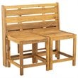 Pemberly Row Contemporary Convertible Patio Bench in Natural
