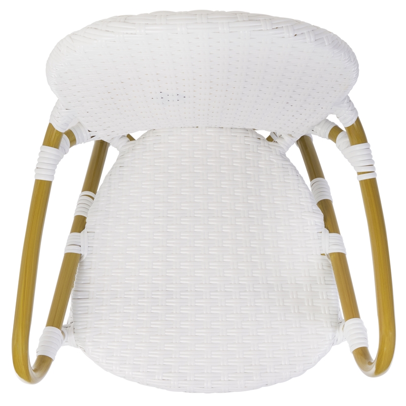 Pemberly Row Coastal Wood and Metal Arm Chair in White Finish