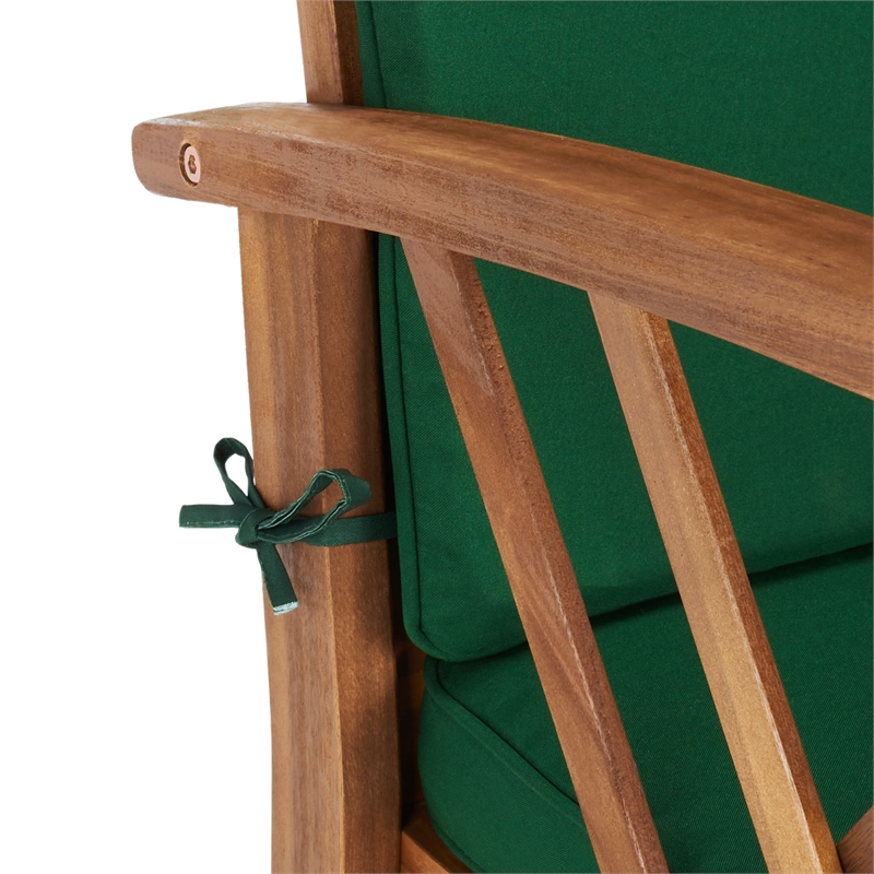 Pemberly Row Transitional Wood 4Pc Outdoor Set in Natural / Green