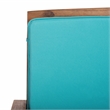 Pemberly Row Coastal Wood 4Pc Outdoor Set in Natural & Aqua Finish