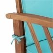 Pemberly Row Coastal Wood 4Pc Outdoor Set in Natural & Aqua Finish