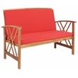 Pemberly Row Transitional Wood 4Pc Outdoor Set in Natural / Red
