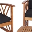 Pemberly Row Transitional Wood 4Pc Outdoor Set in Natural / Black