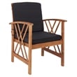 Pemberly Row Transitional Wood 4Pc Outdoor Set in Natural / Black