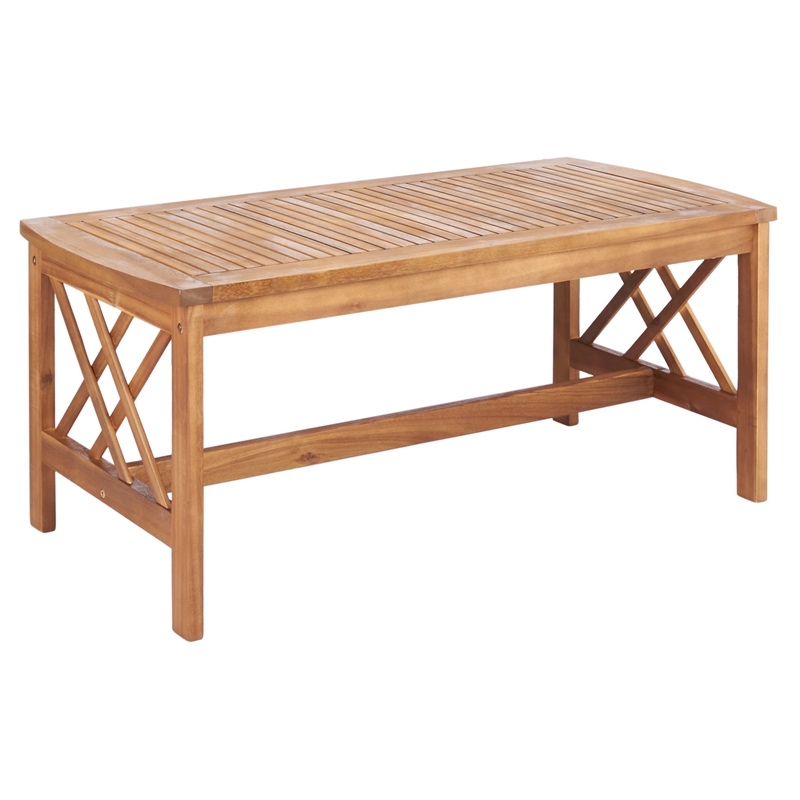 Pemberly Row Transitional Wood 4Pc Outdoor Set in Natural / Black