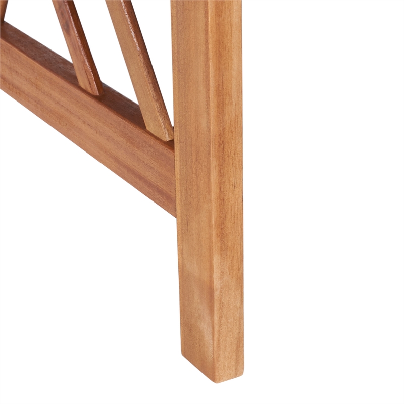 Pemberly Row Transitional Wood 4Pc Outdoor Set in Natural / Black