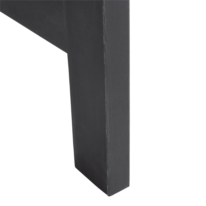 Pemberly Row Transitional Wood 4Pc Outdoor Set in Black / Beige