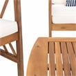 Pemberly Row Wood 4 Pc Outdoor Set in Natural / Beige / Navy / White