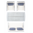Pemberly Row Transitional Wood 4Pc Outdoor Set in Gray / Beige