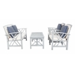 Pemberly Row Transitional Wood 4Pc Outdoor Set in Gray / Beige