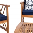 Pemberly Row Transitional Wood 4Pc Outdoor Set in Natural / Navy