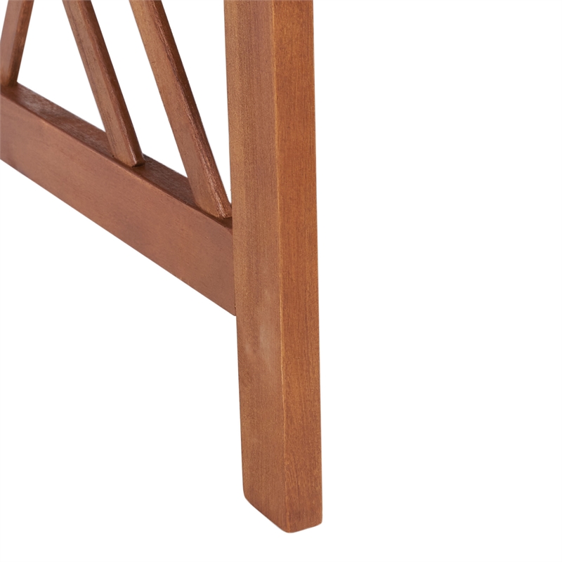 Pemberly Row Transitional Wood 4 Piece Outdoor Set in Natural / Beige