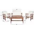 Pemberly Row Transitional Wood 4 Piece Outdoor Set in Natural / Beige
