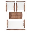 Pemberly Row Transitional Wood 4 Piece Outdoor Set in Natural / Beige
