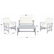 Pemberly Row Transitional Wood 4Pc Outdoor Set in Gray / Beige