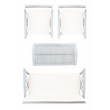 Pemberly Row Transitional Wood 4Pc Outdoor Set in Gray / Beige