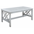 Pemberly Row Transitional Wood 4Pc Outdoor Set in Gray / Beige