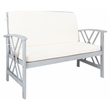 Pemberly Row Transitional Wood 4Pc Outdoor Set in Gray / Beige