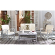 Pemberly Row Transitional Wood 4Pc Outdoor Set in Gray / Beige
