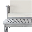 Pemberly Row Transitional Wood 4Pc Outdoor Set in Gray / Beige