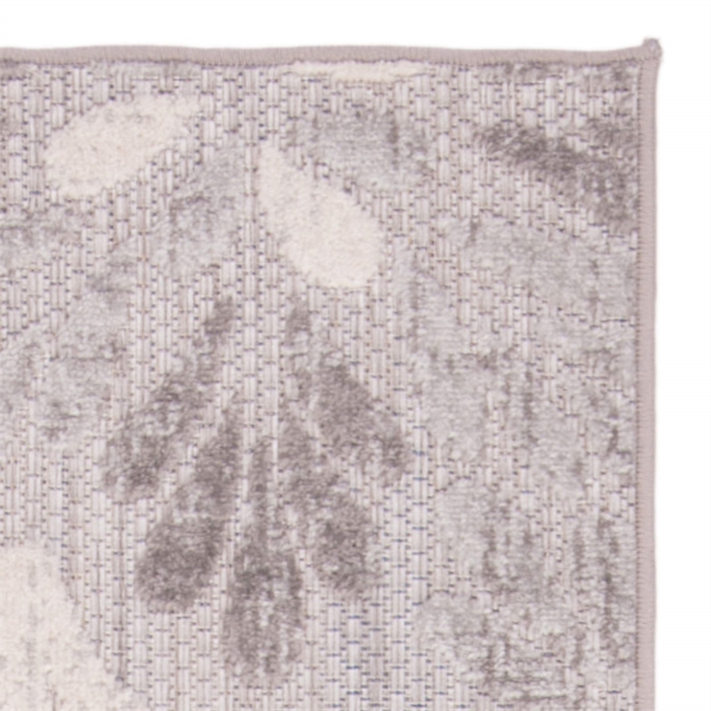 Pemberly Row Contemporary Polypropylene 9' x 12' Rug in Gray and Blue