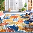 Pemberly Row Contemporary Polypropylene 8' x 10' Rug in Creme and Red