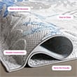 Pemberly Row Contemporary Polypropylene 4' x 6' Rug in Gray and Blue