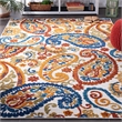 Pemberly Row Contemporary Polypropylene 4' x 6' Rug in Cream and Navy